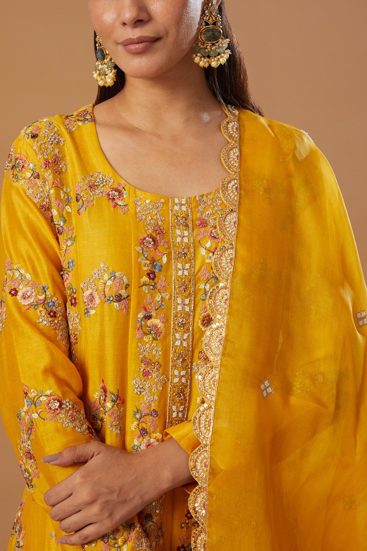 Kali Kurta With Pant And Dupatta