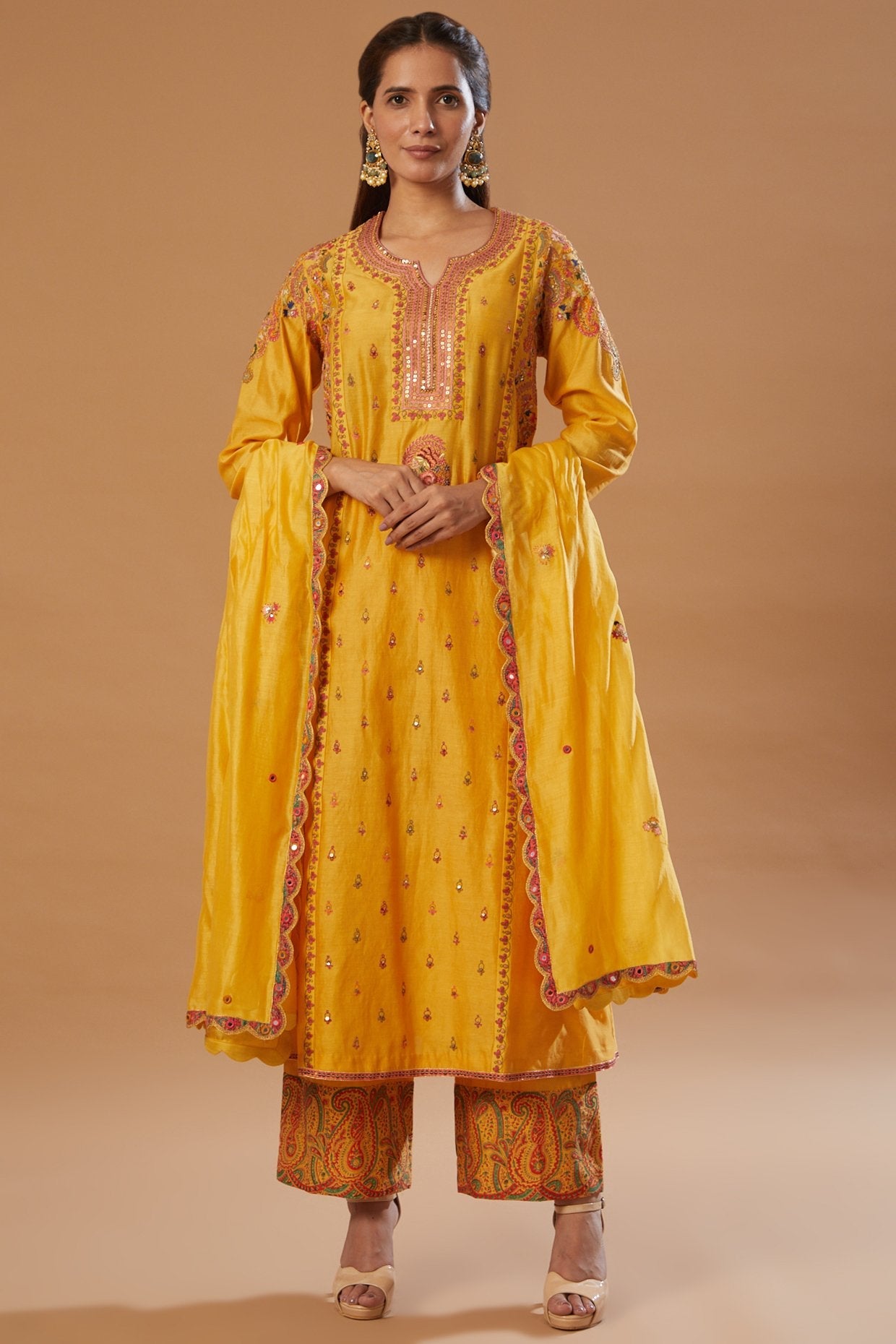 Panel Kurta With Pants And Dupatta