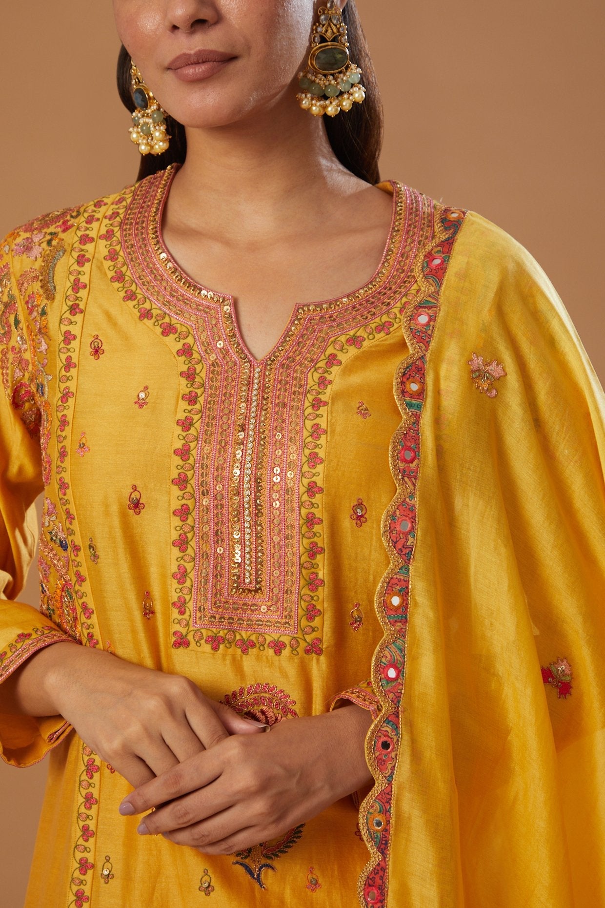 Panel Kurta With Pants And Dupatta