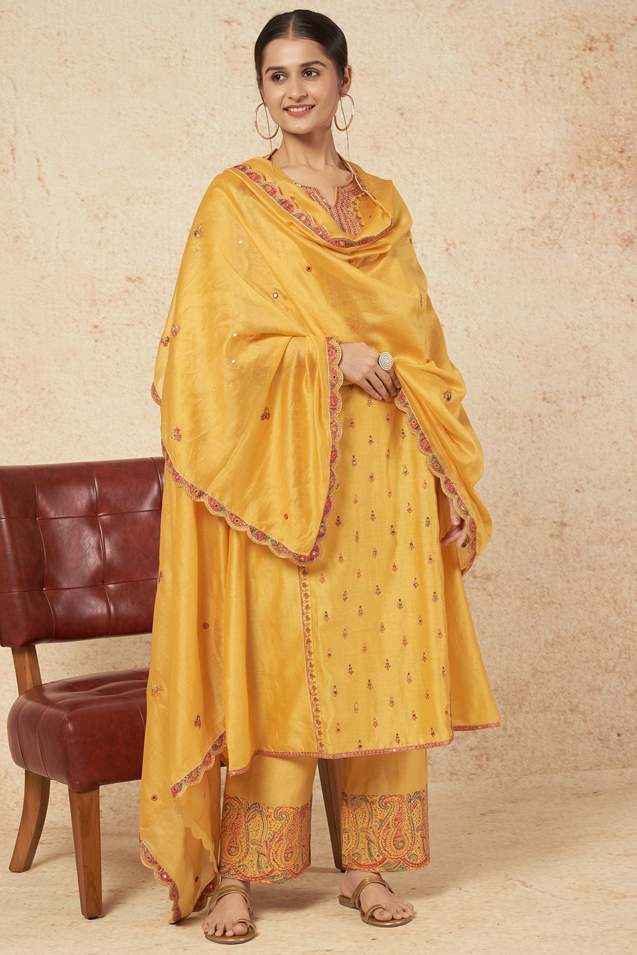 Panel Kurta With Pants And Dupatta