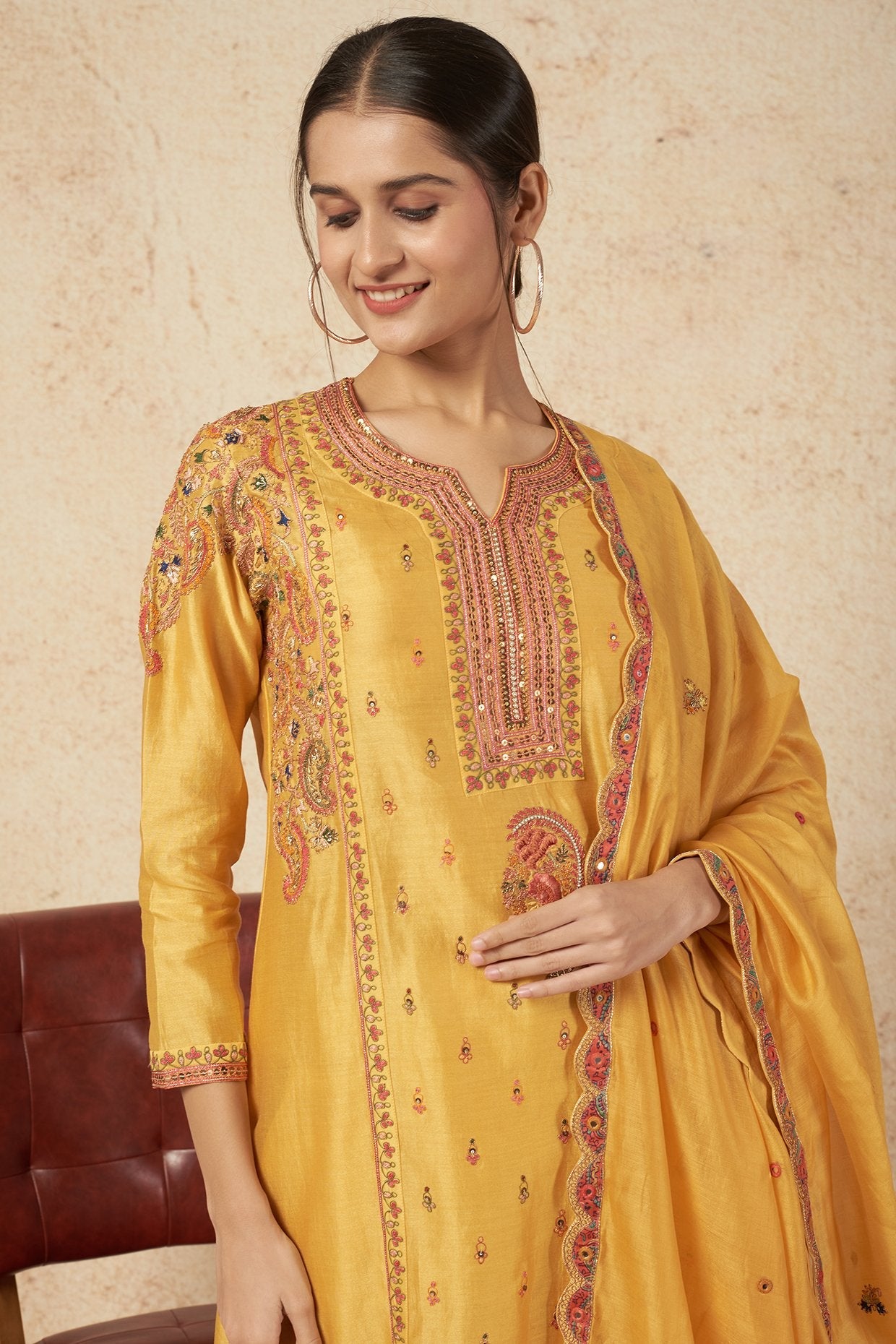 Panel Kurta With Pants And Dupatta