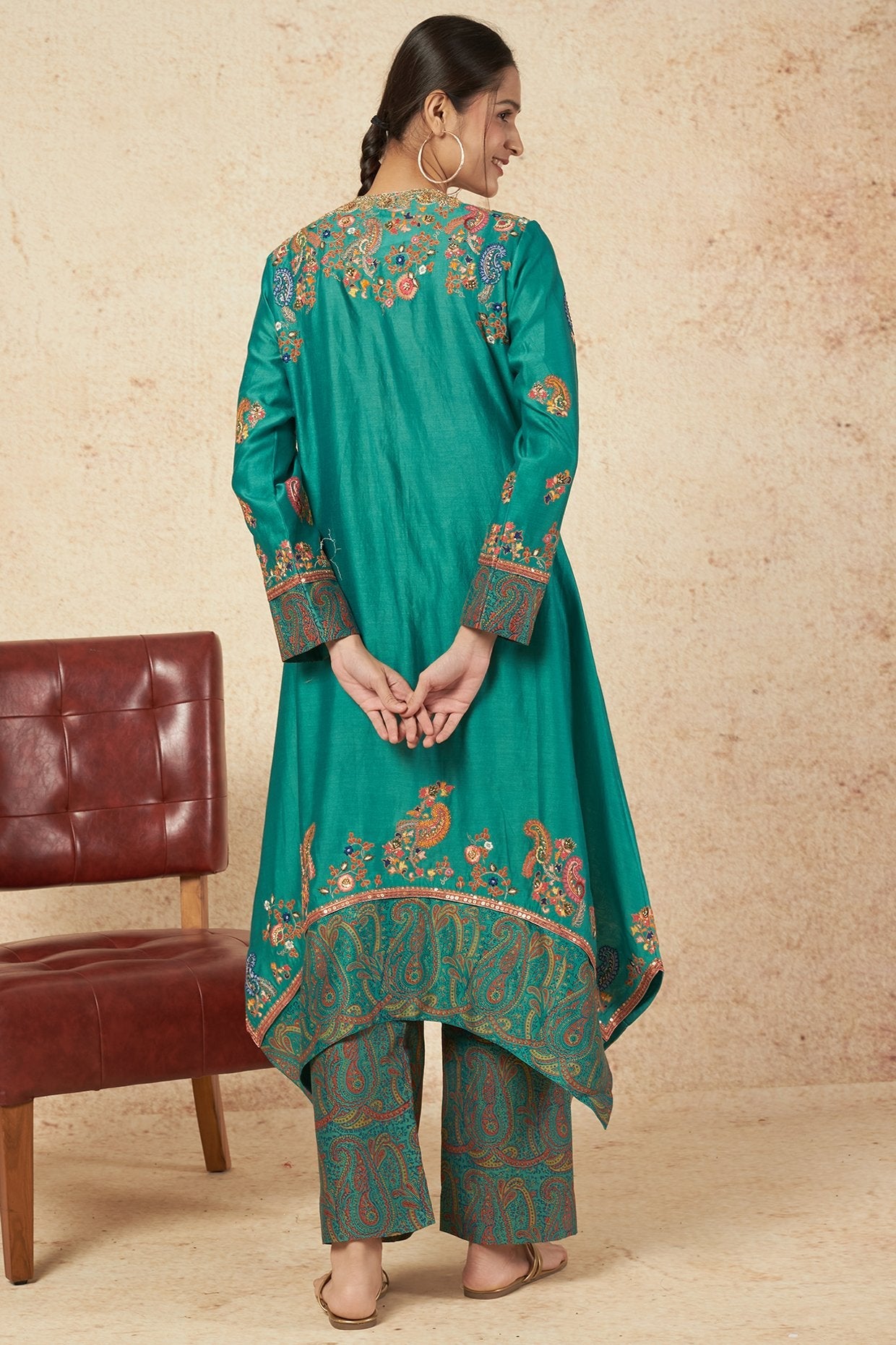 Hanky Kurta And Printed Pants