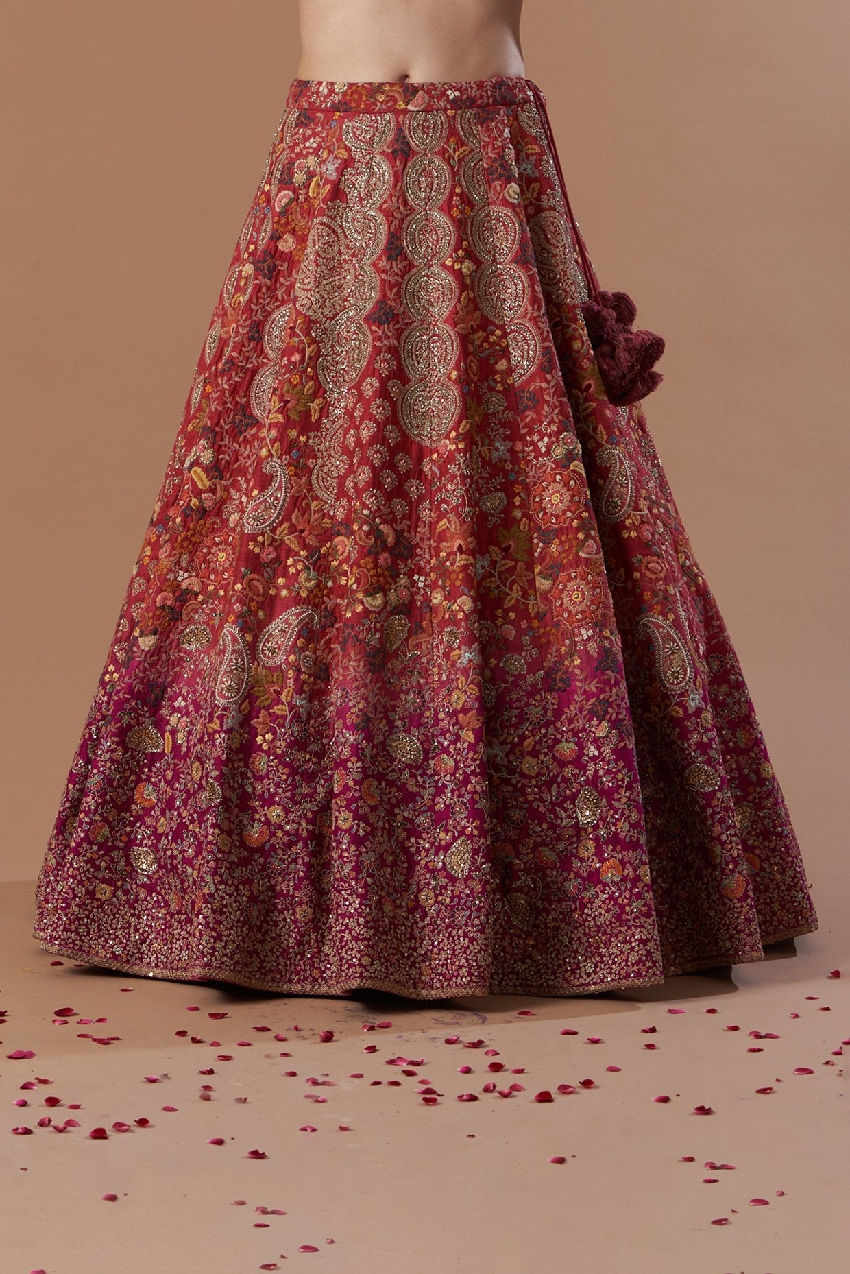 Purple Ombre Embroidered Lehenga Set