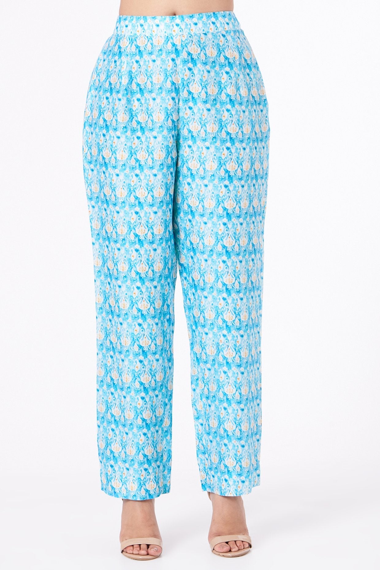 Sky Blue Embroidered Kaftan Kurta Set