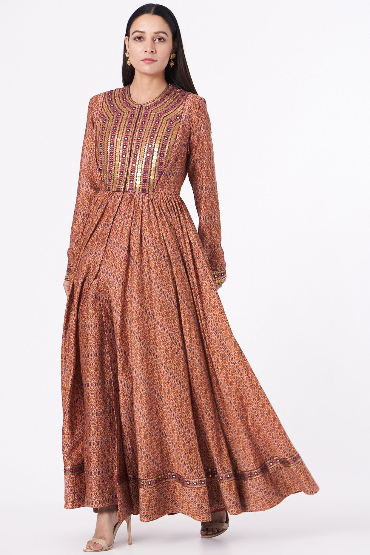 Red Hand Embroidered Anarkali Set