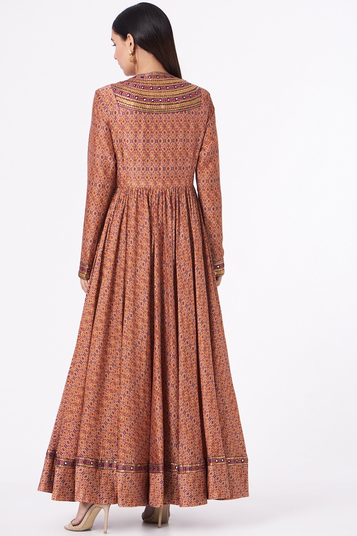 Red Hand Embroidered Anarkali Set