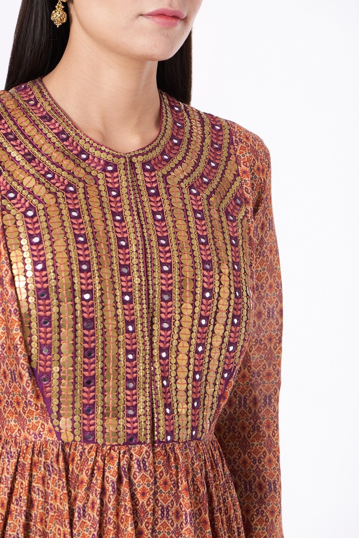 Red Hand Embroidered Anarkali Set