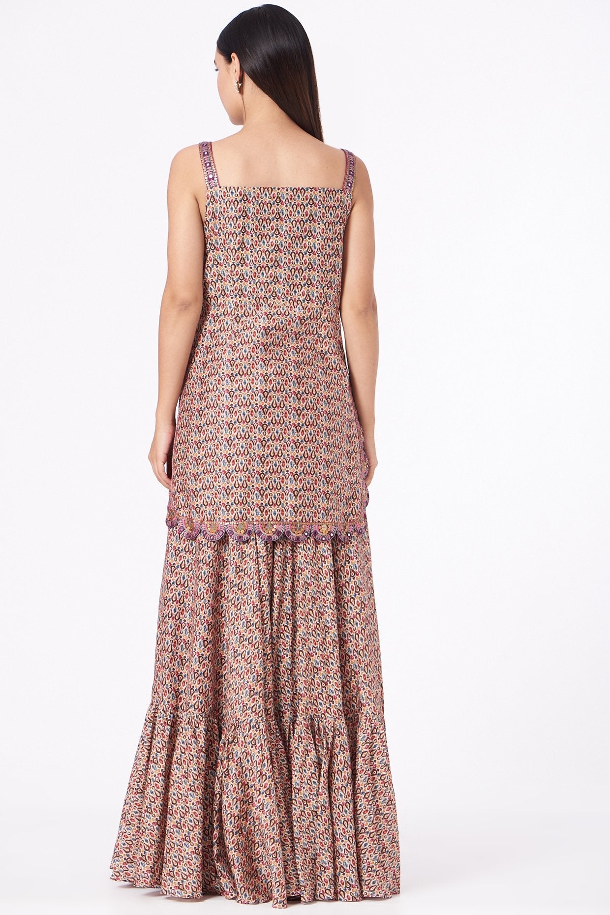 Purple Cotton Silk Sharara Set