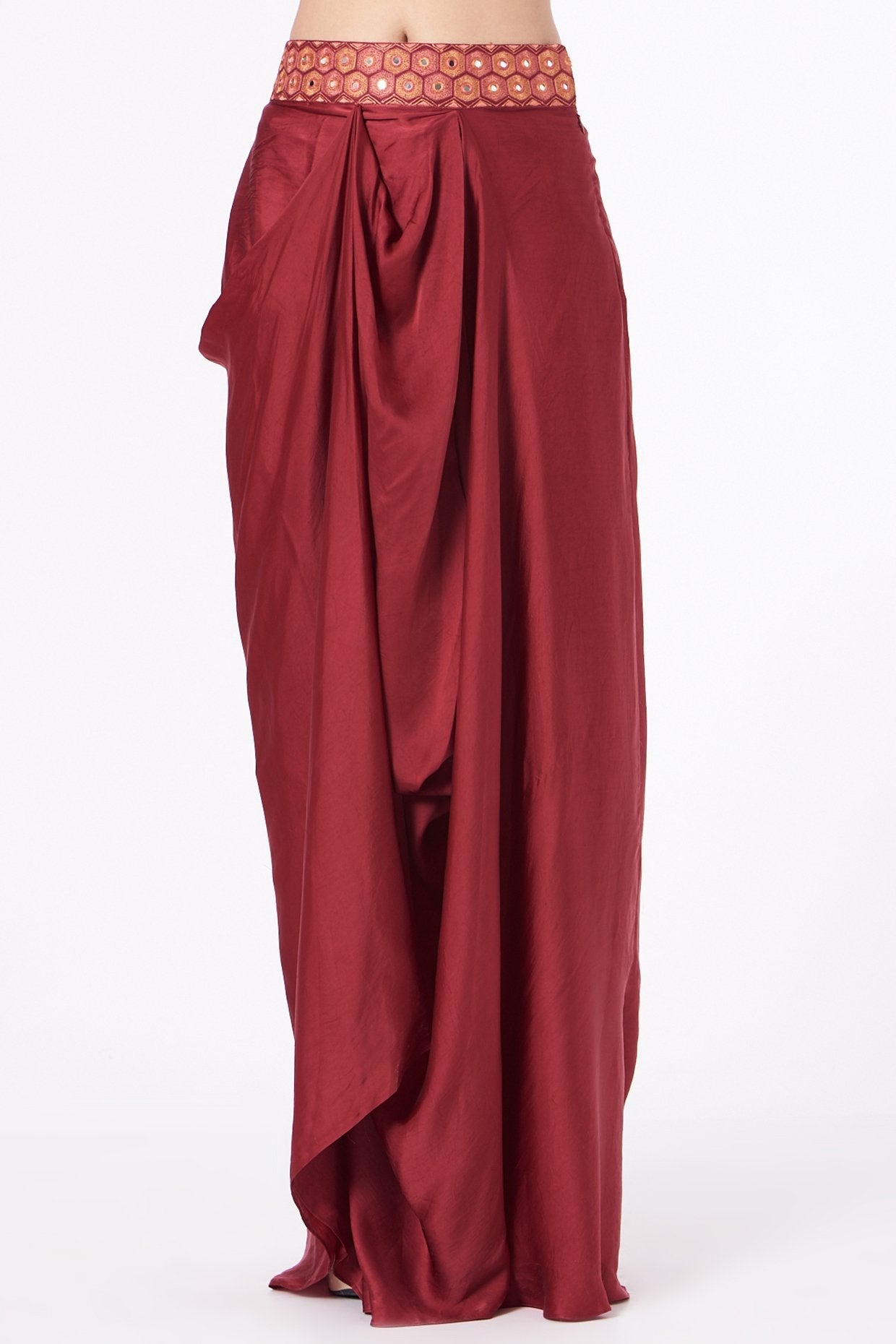 Red Zardosi Embroidered Cape Set