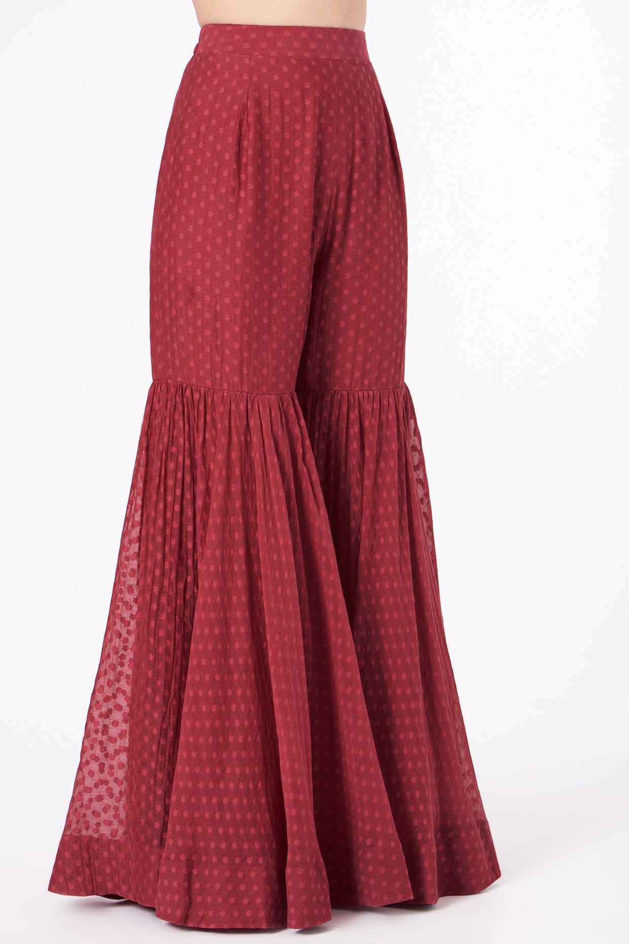 Red Hand Embroidered Jacket Set