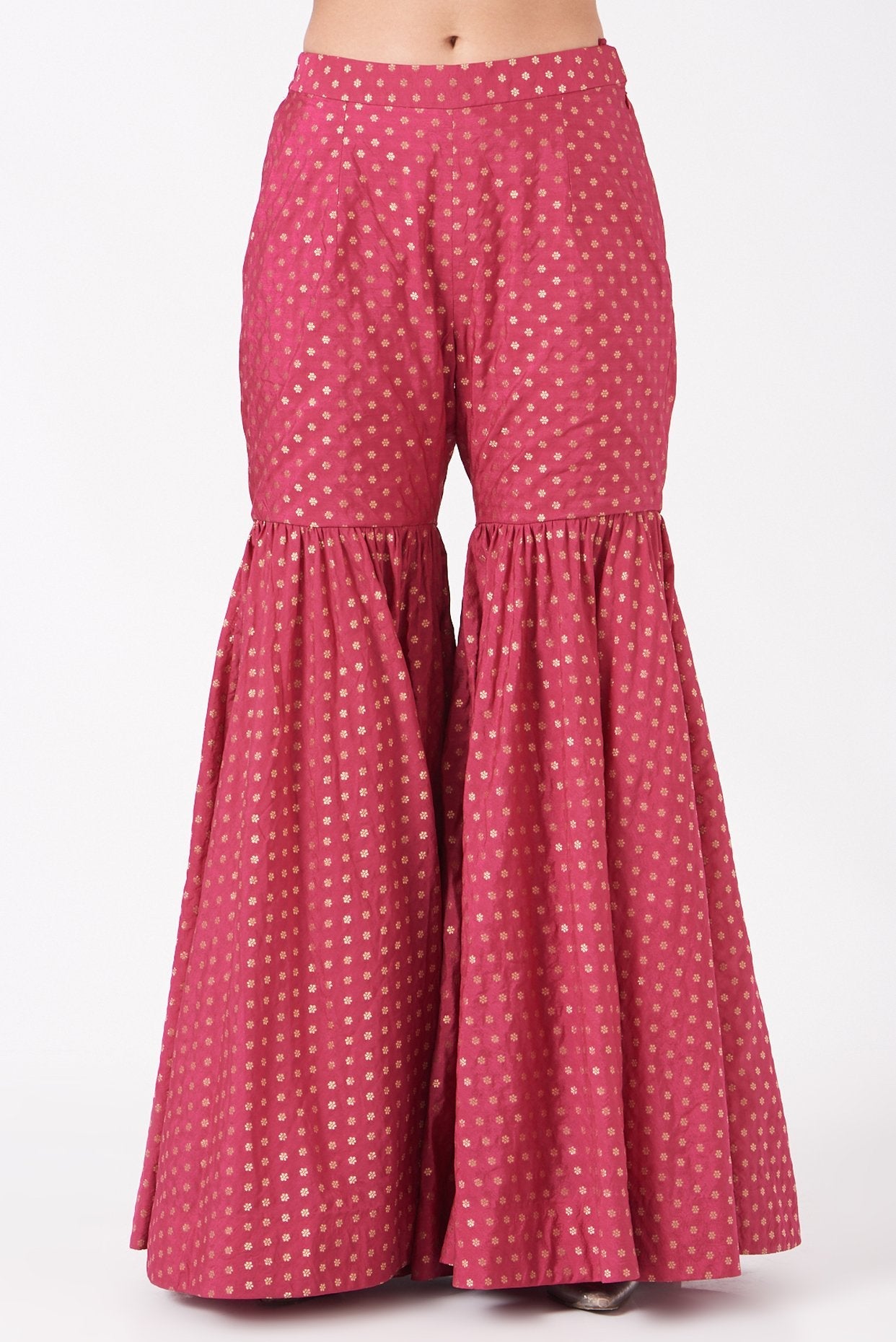 Pink Brocade Sharara Set