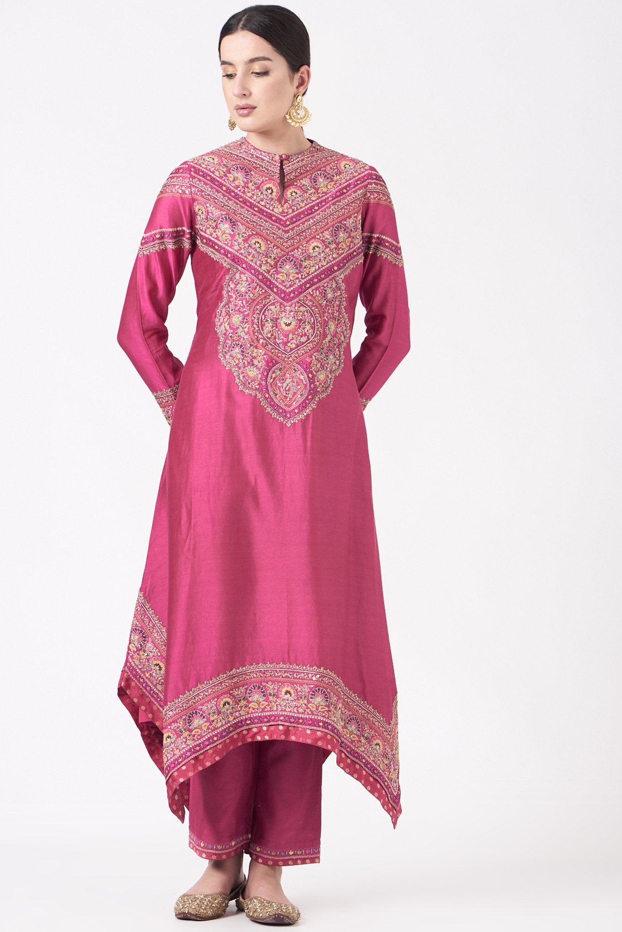 Pink Embroidered Kurta Set