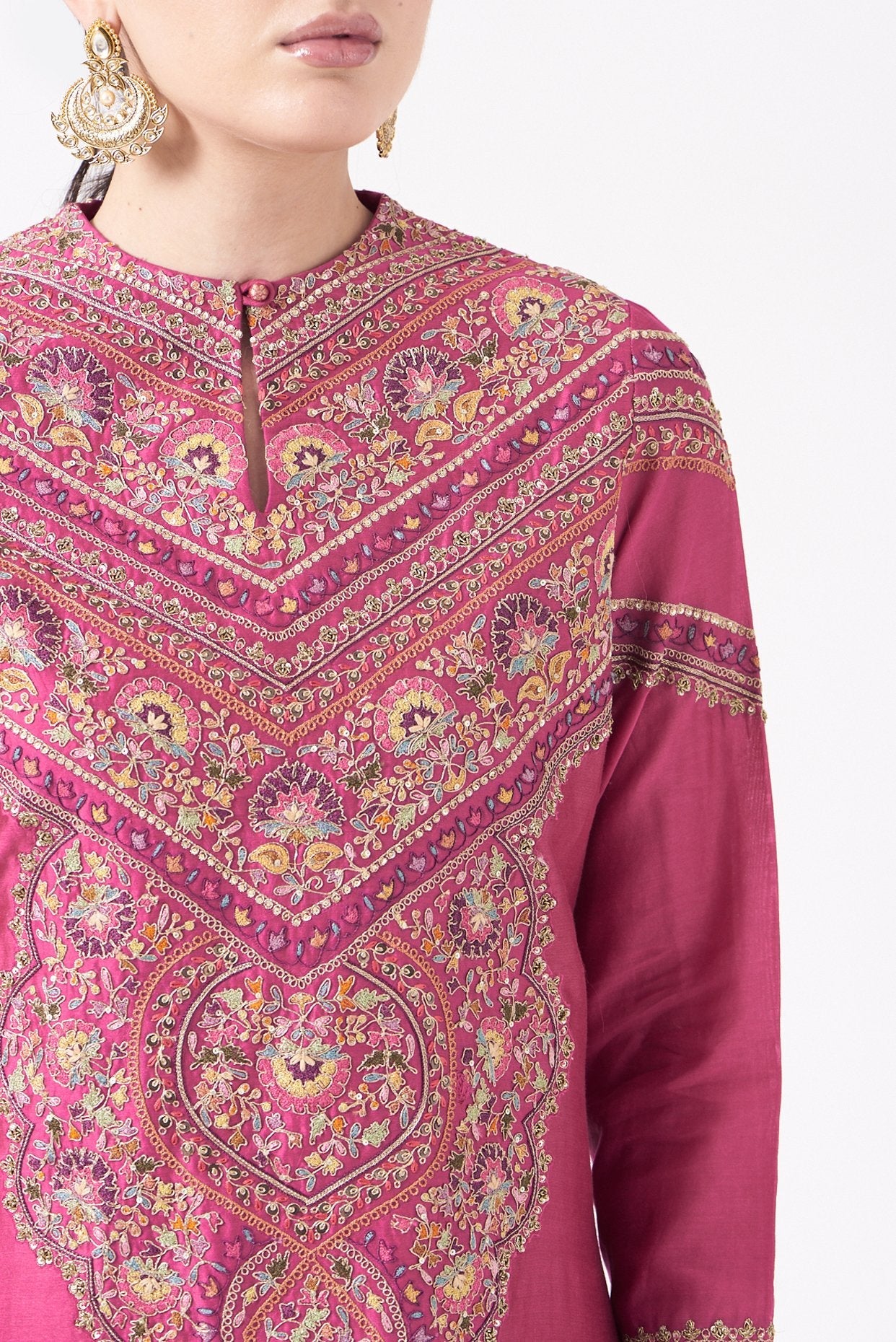 Pink Embroidered Kurta Set