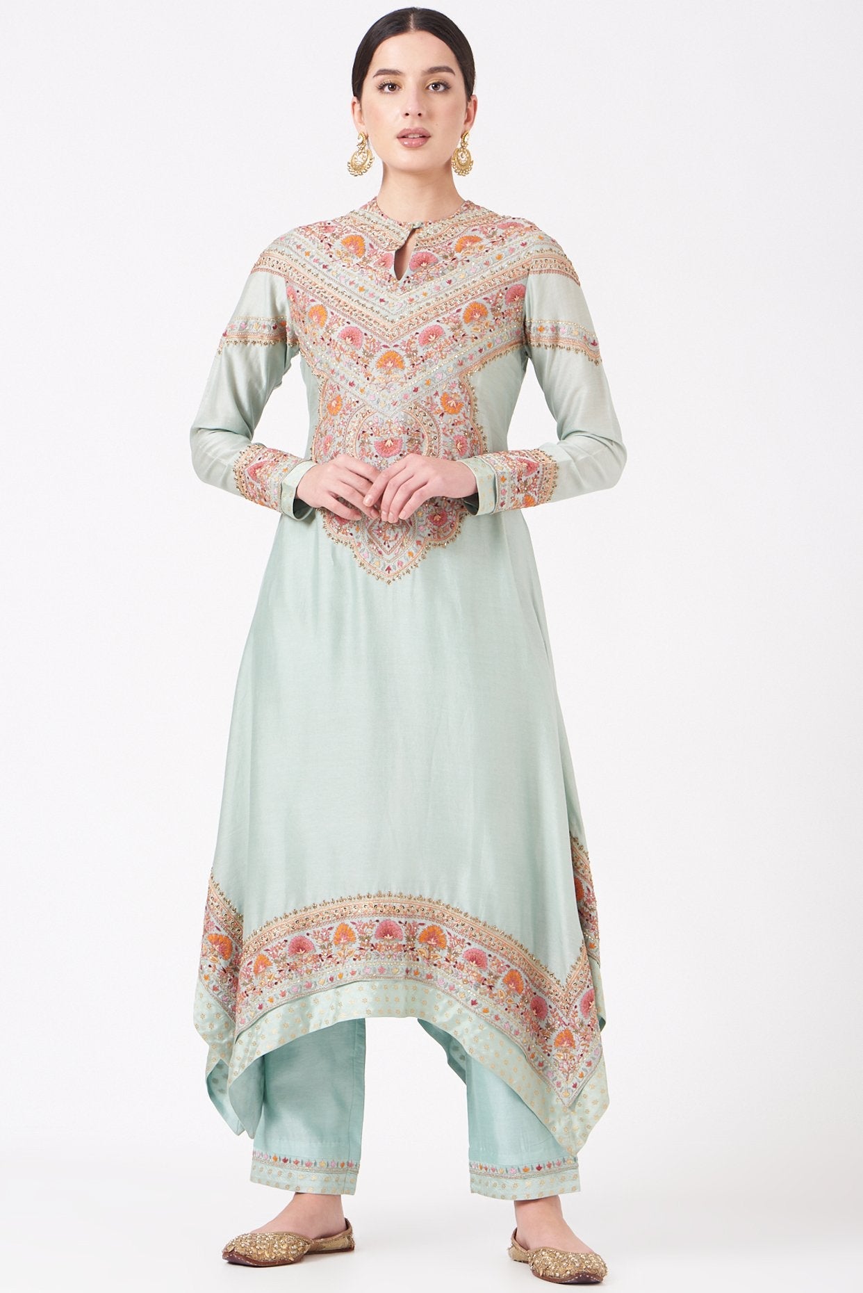 Powder Blue Embroidered Kurta Set