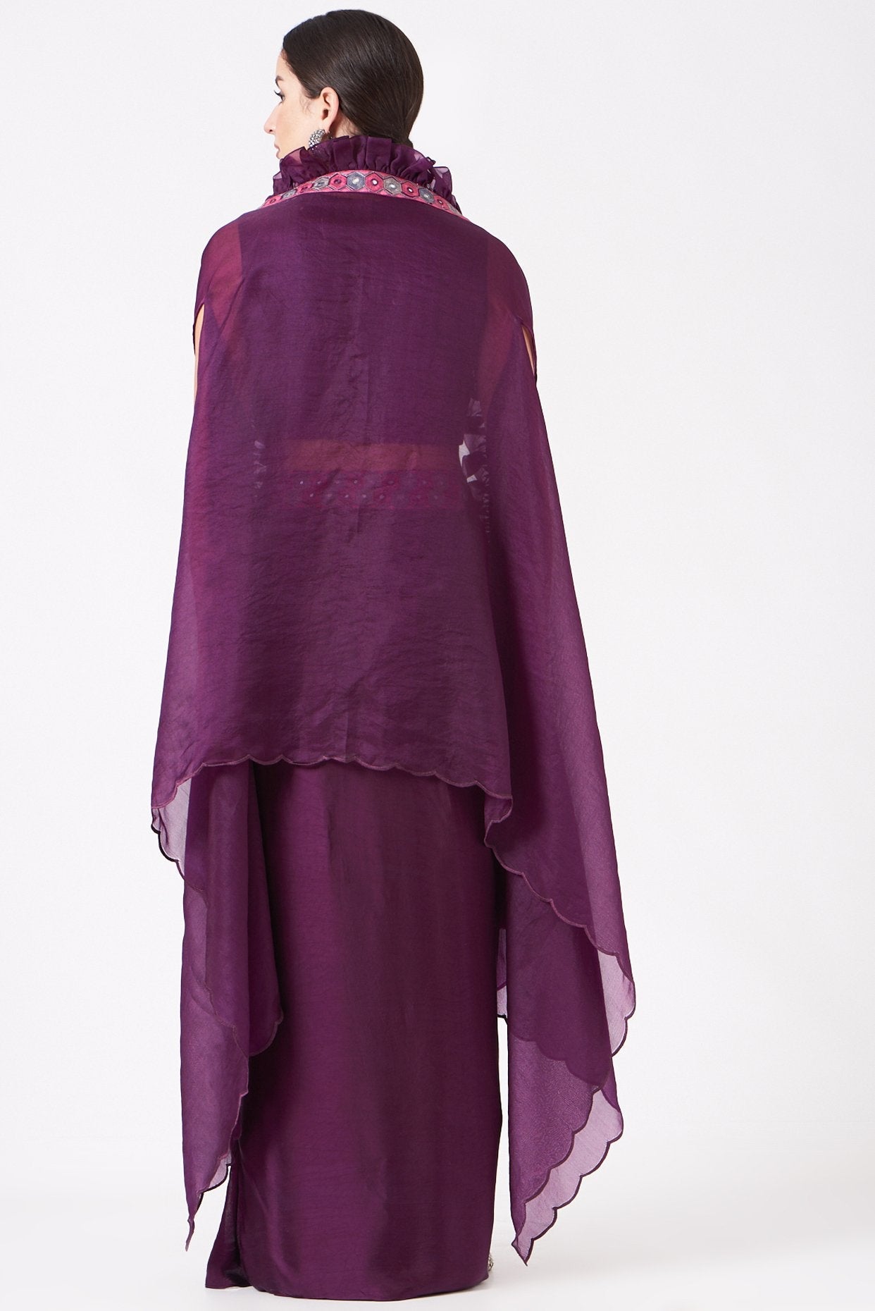 Purple Chanderi Silk Dhoti Set