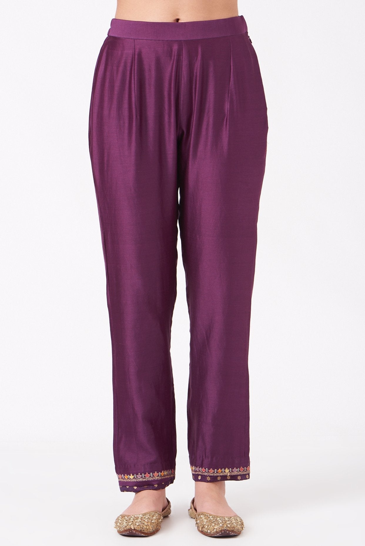 Purple Embroidered Kurta Set