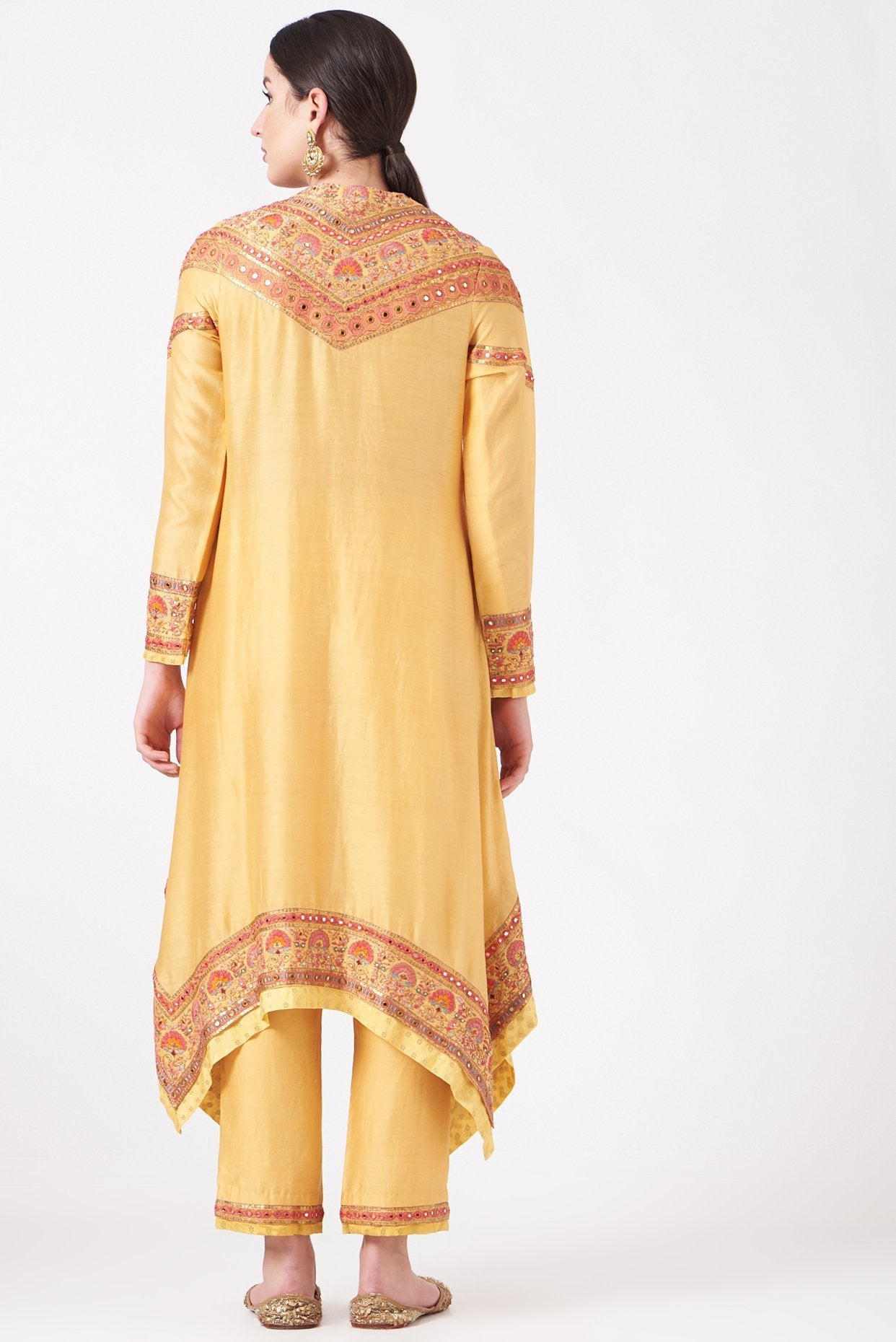 Yellow Kashmiri Embroidered Kurta Set