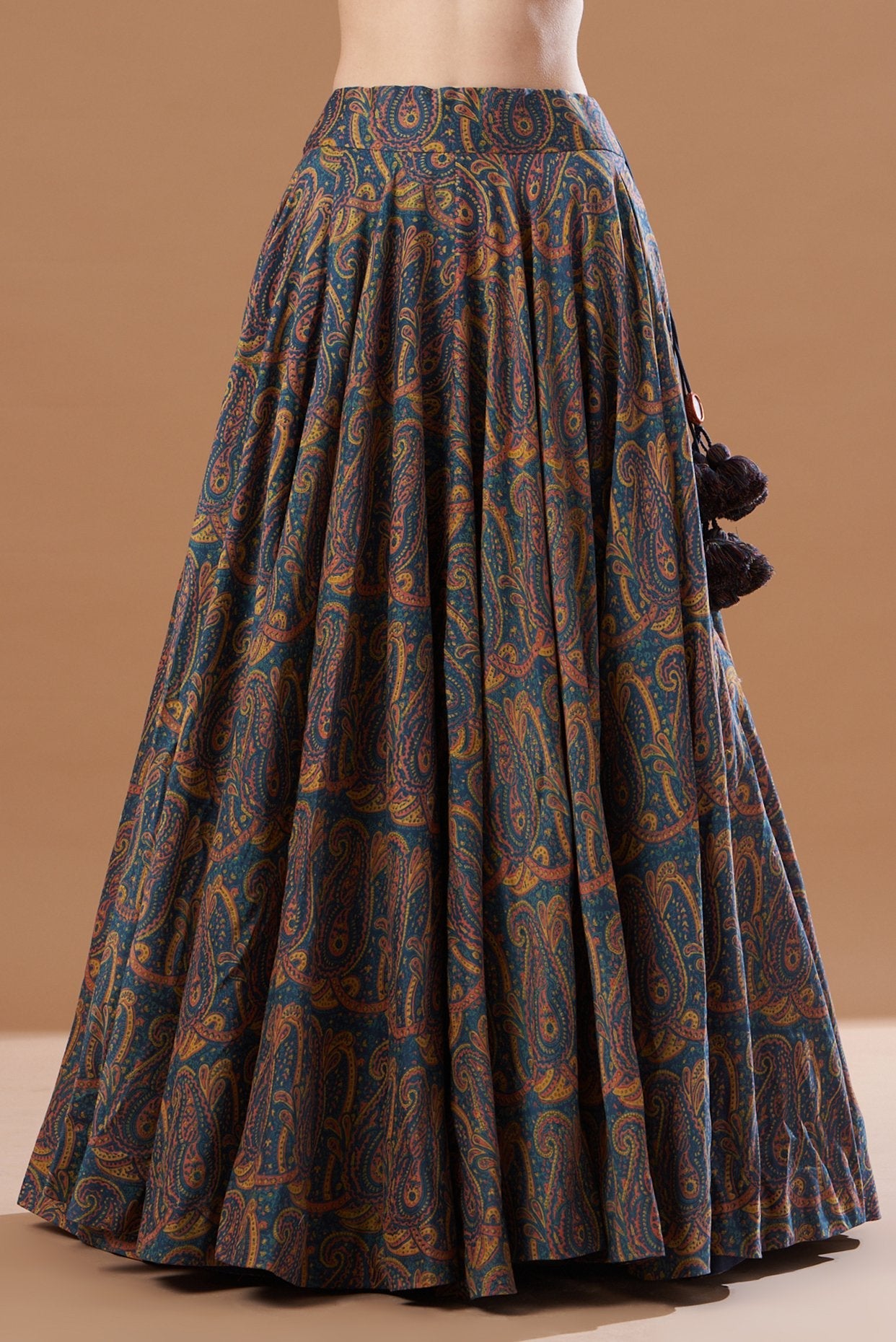 Blue Printed Skirt Set