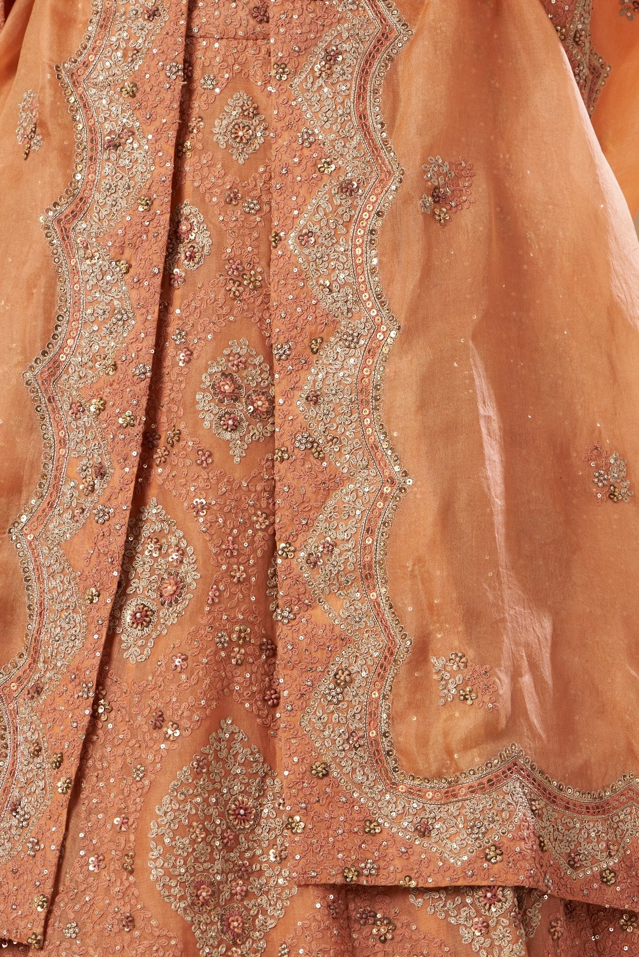 Orange Embroidered Lehenga Set