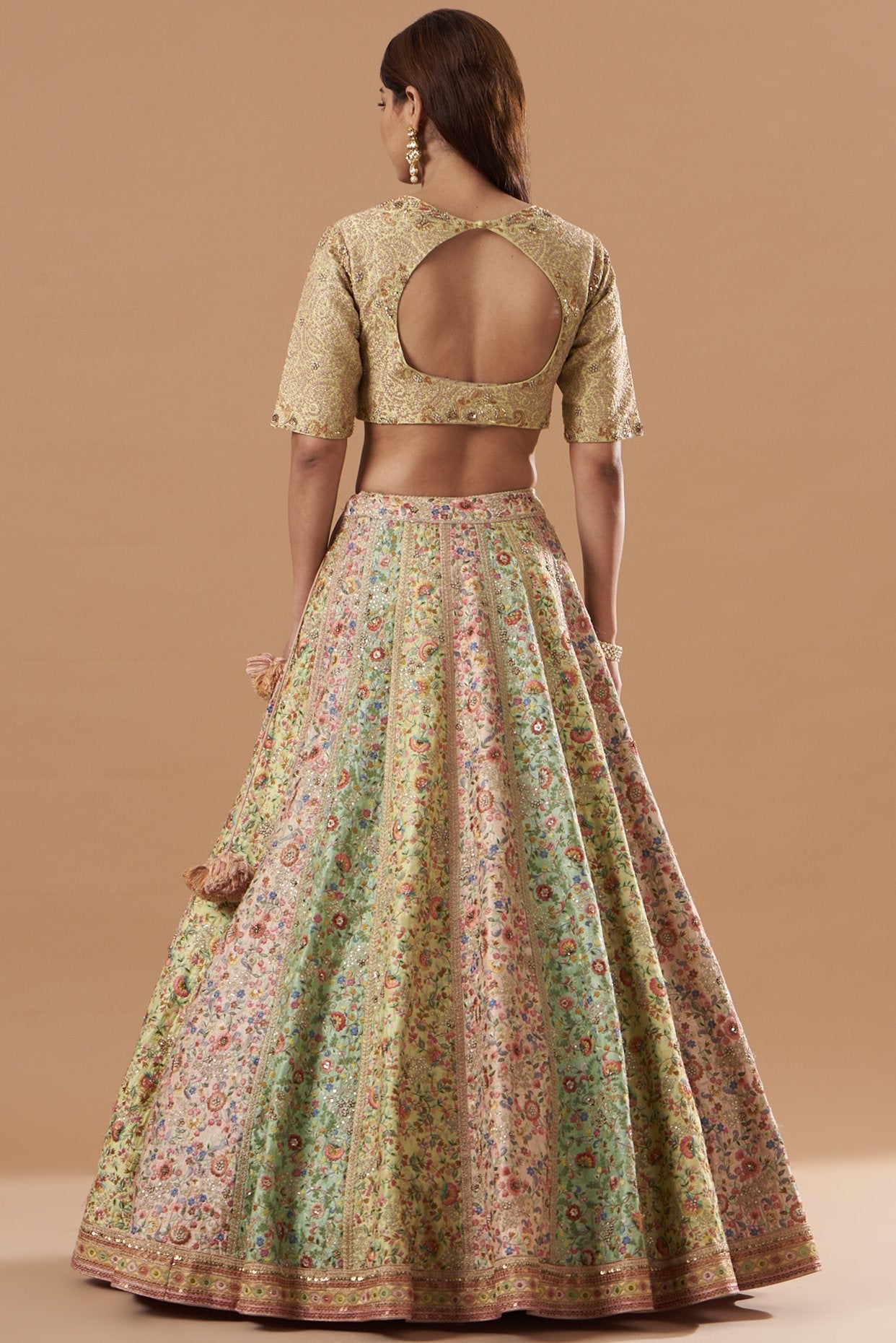 Multi-Colored Embroidered Lehenga Set
