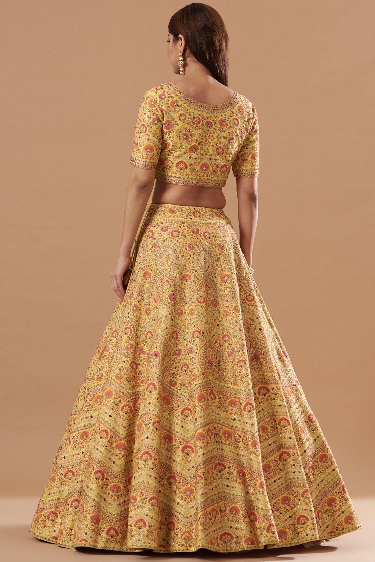 Yellow Embroidered Lehenga Set