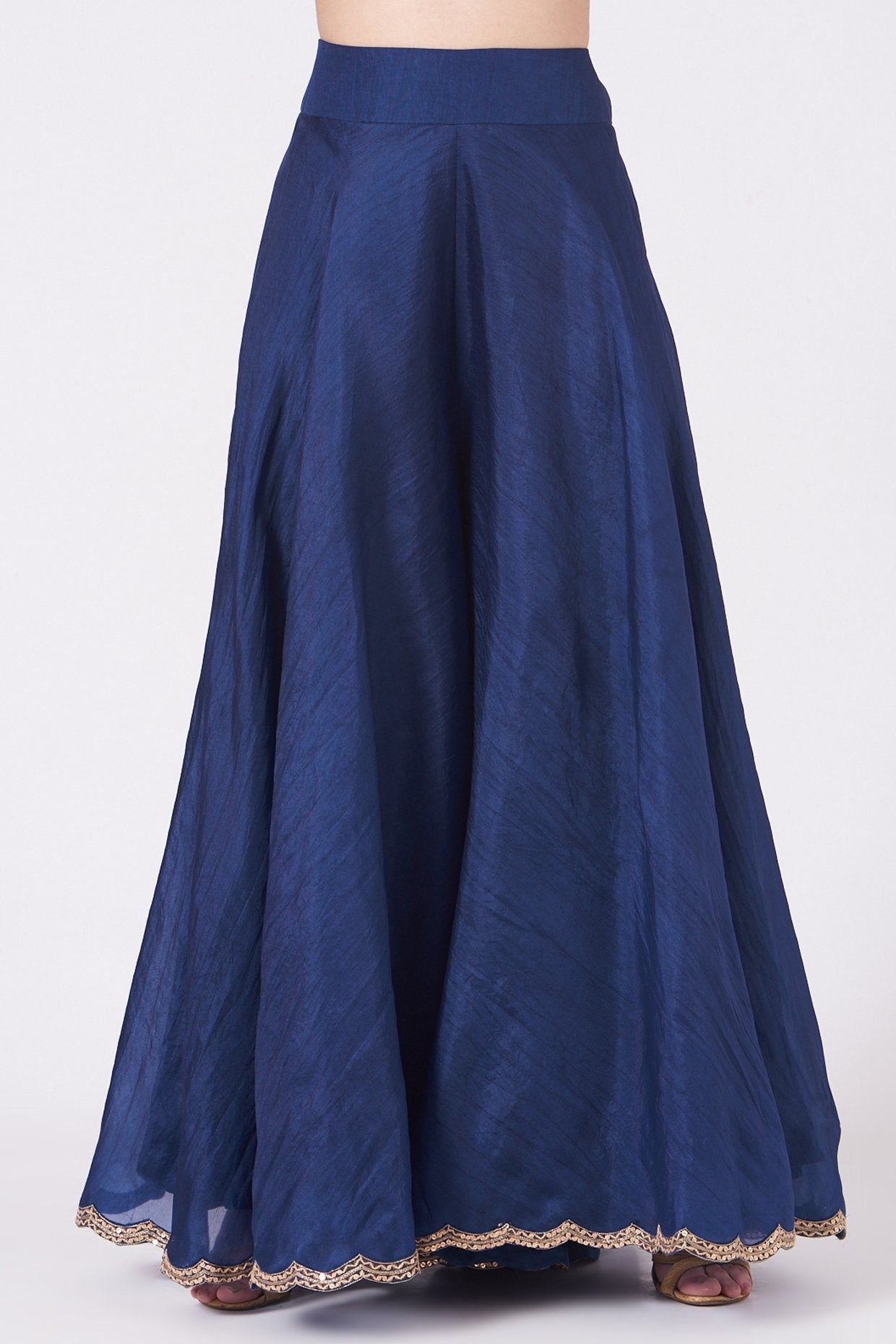 Cobalt Blue Embroidered Sharara Set