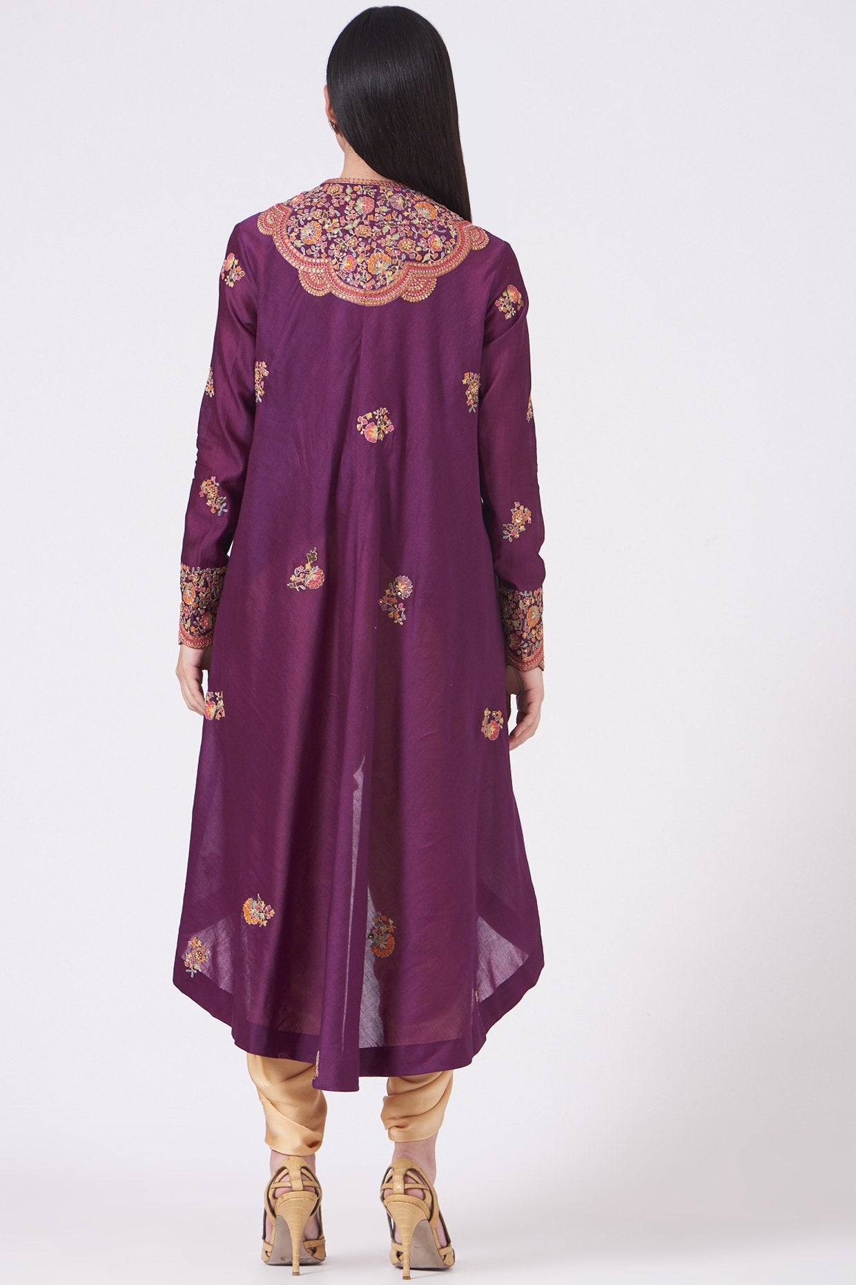 Purple Embroidered Kurta Set