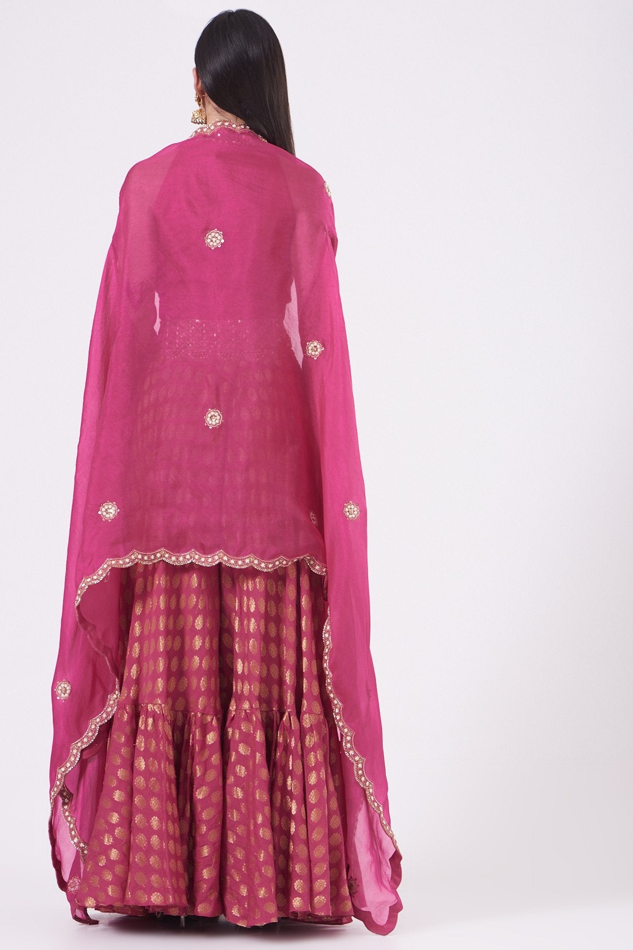 Rani Pink Embroidered Sharara Set