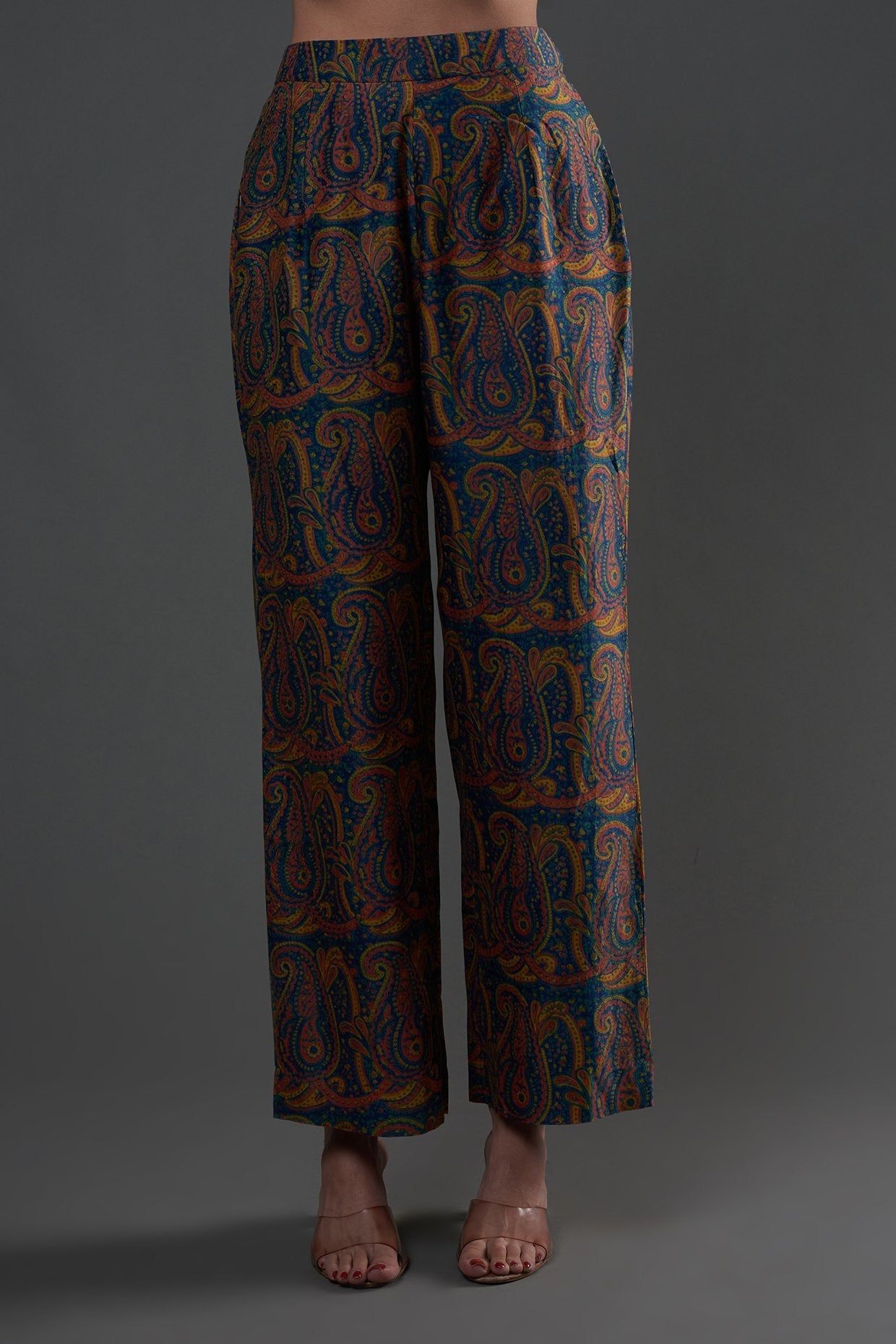 Blue Chanderi Kalidar Kurta Set