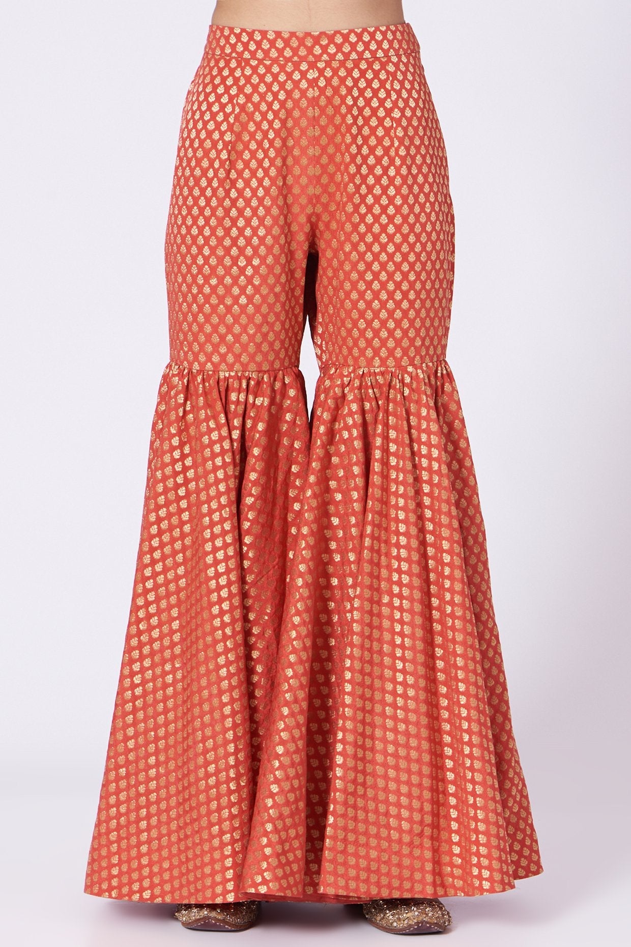 Red Chanderi Sharara Set