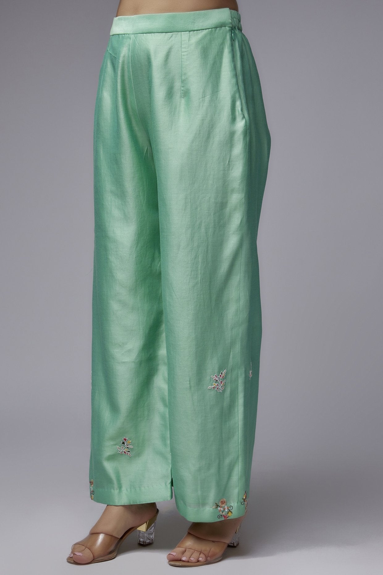 Turquoise Chanderi Kurta Set