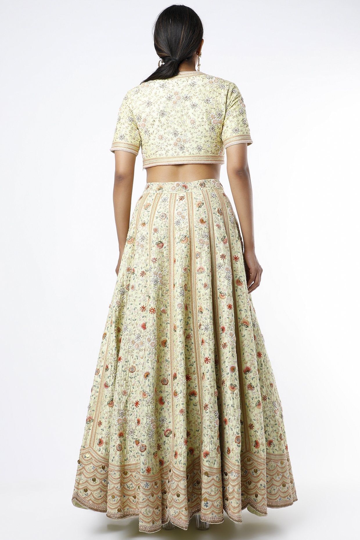Mint Green Embroidered Lehenga Set