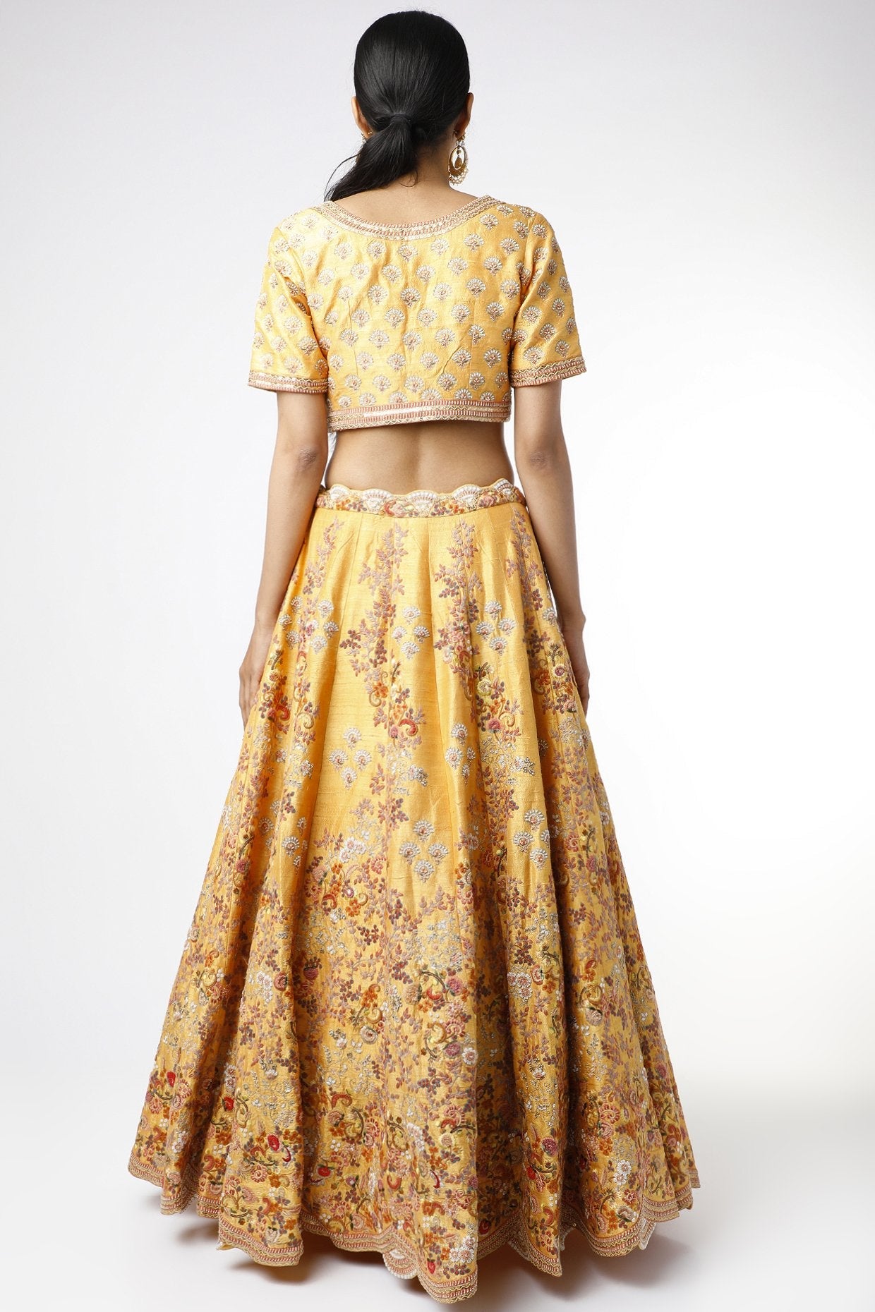 Yellow Embroidered Lehenga Set