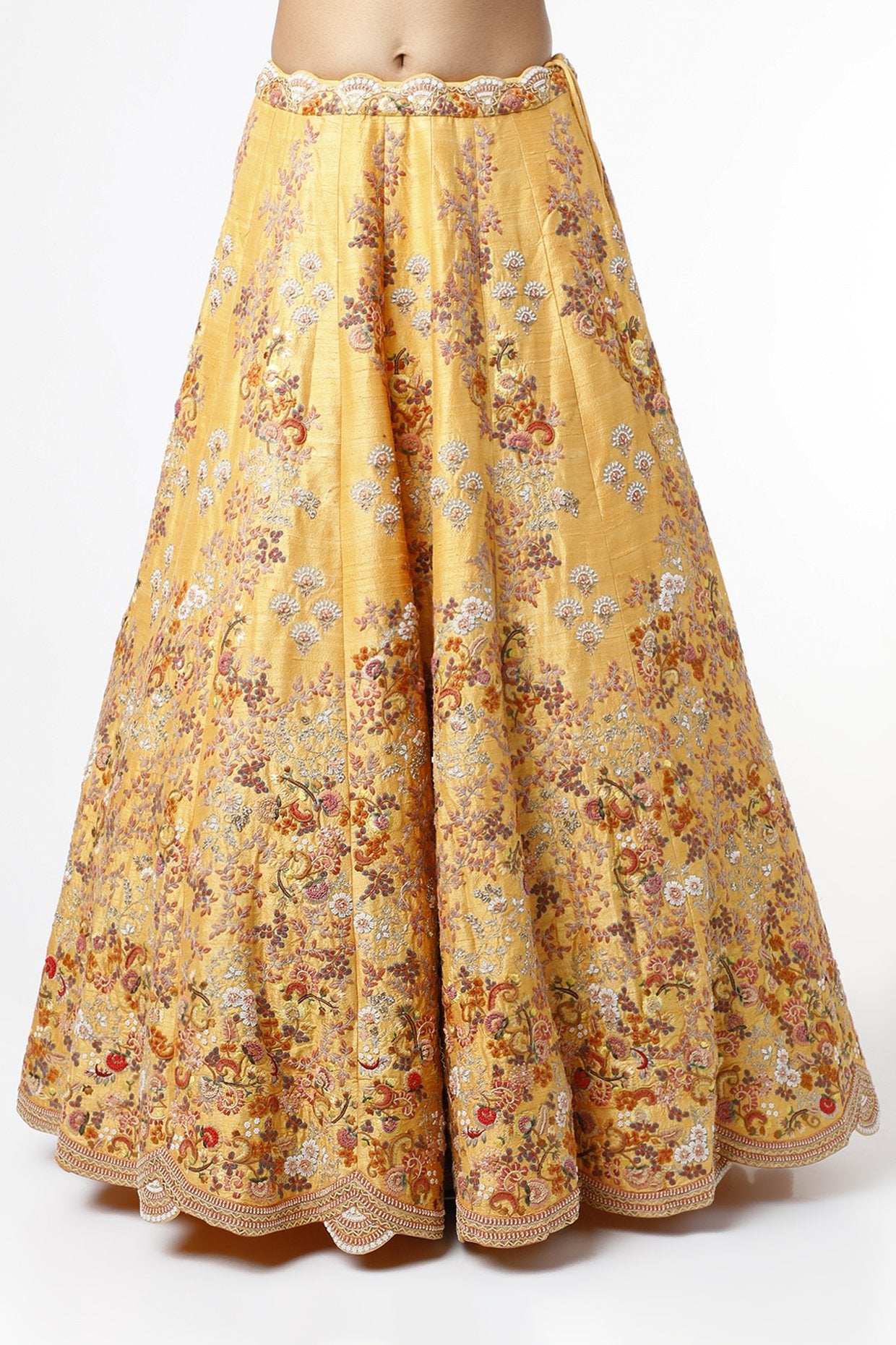 Yellow Embroidered Lehenga Set